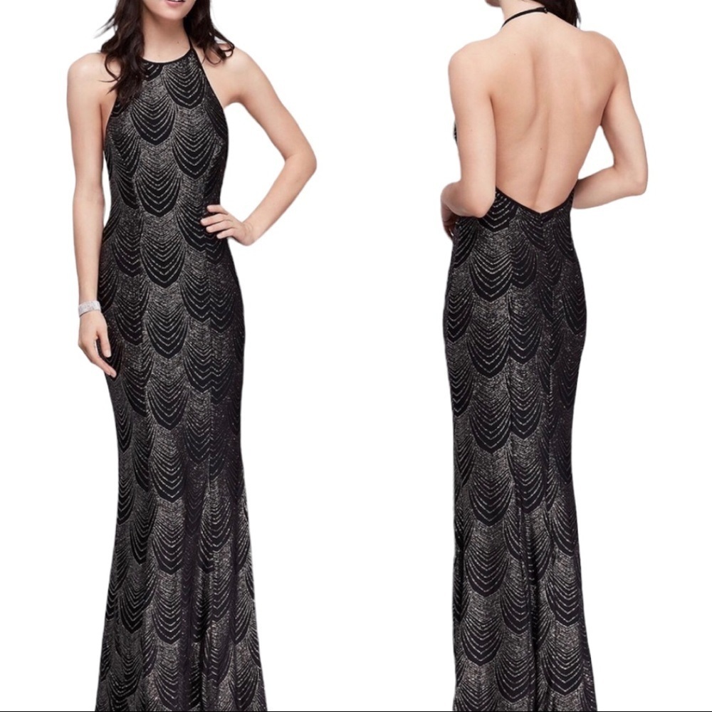 Glitter soft Knit Halter Dress with Low Back size 5 for event​​​